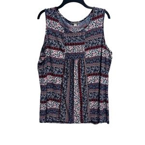 Christopher & Banks XL Women’s Paisley Red White Blue Tank